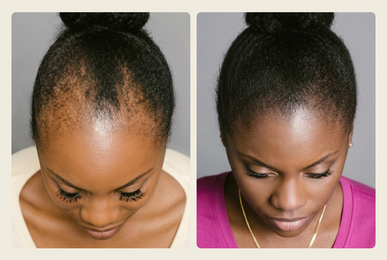 Amara — fuller hairline result from Raw Batana oil